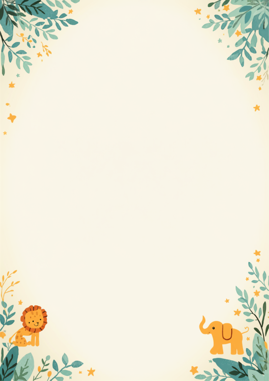 Mati's Playhouse blog header - jungle themed background with soft colors