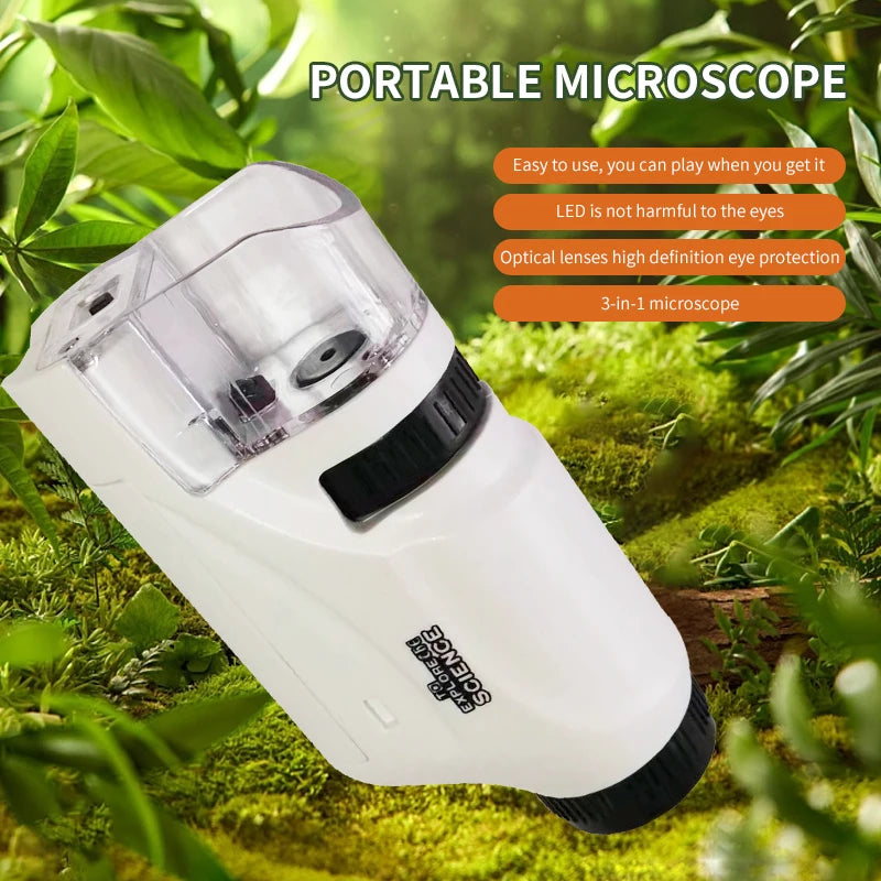 Mini Pocket Microscope for Kids — 60x-120x STEM Science Explorer