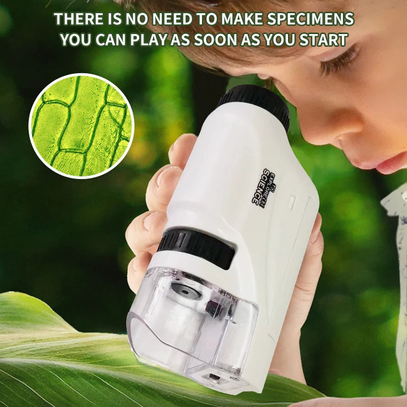 Mini Pocket Microscope for Kids — 60x-120x STEM Science Explorer